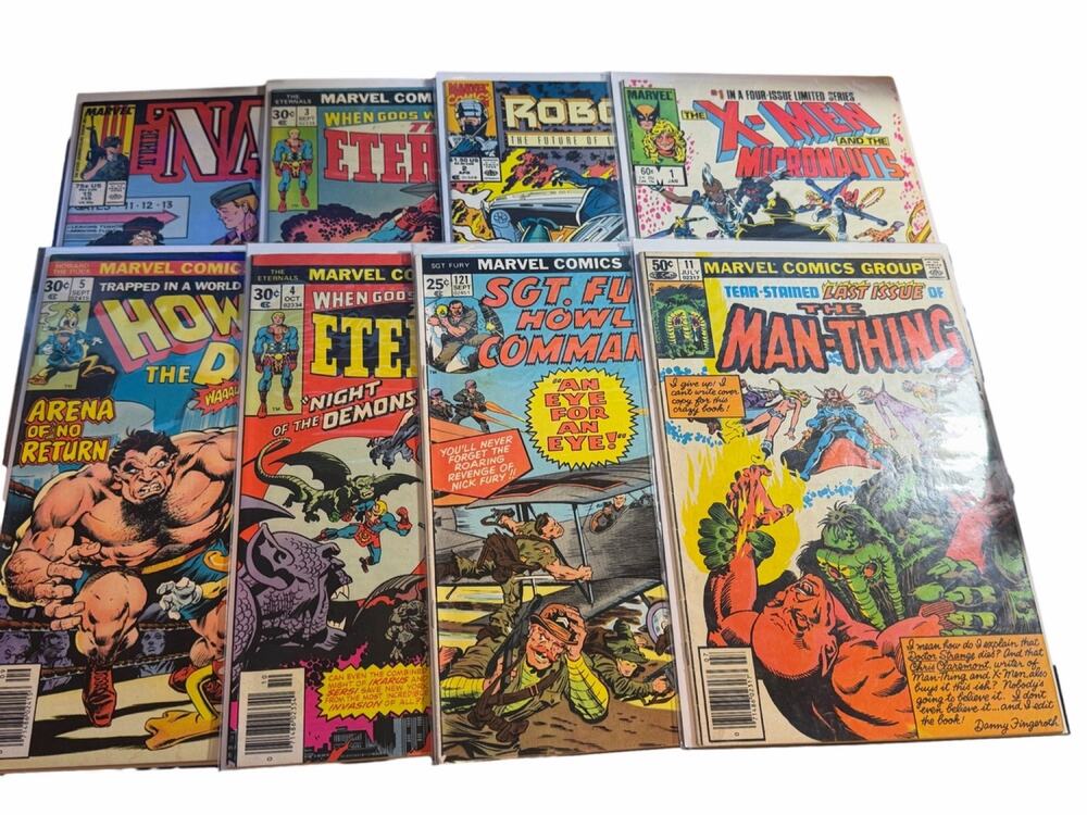 Marvel Bronze Age Comic Lot: Eternals, Man-Thing, Sgt. Fury, Micronauts